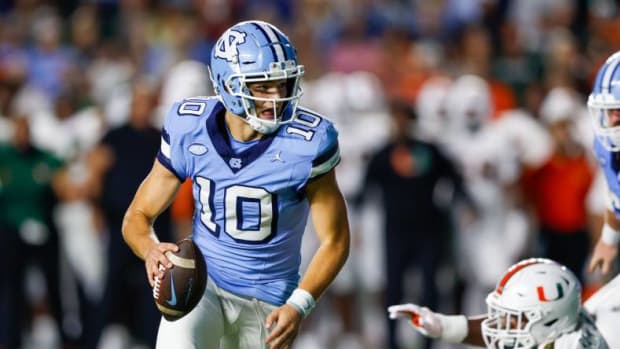North Carolina quarterback Drake Maye